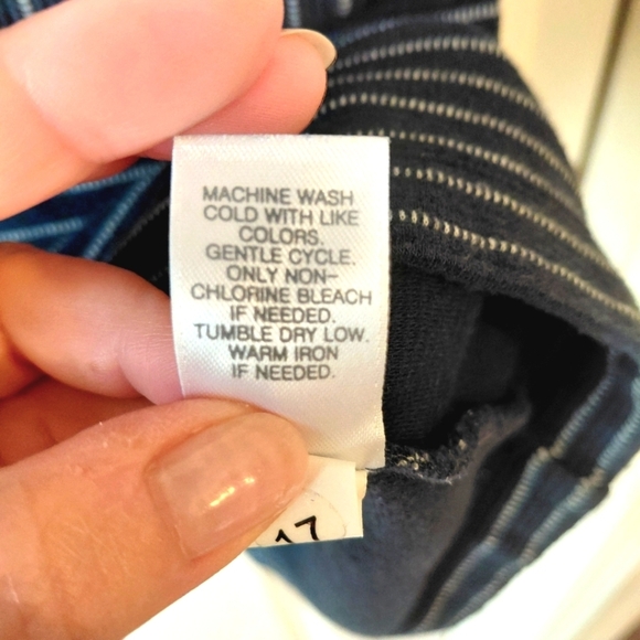 J. Jill Navy Cotton Striped Midi Dress - Picture 6 of 9